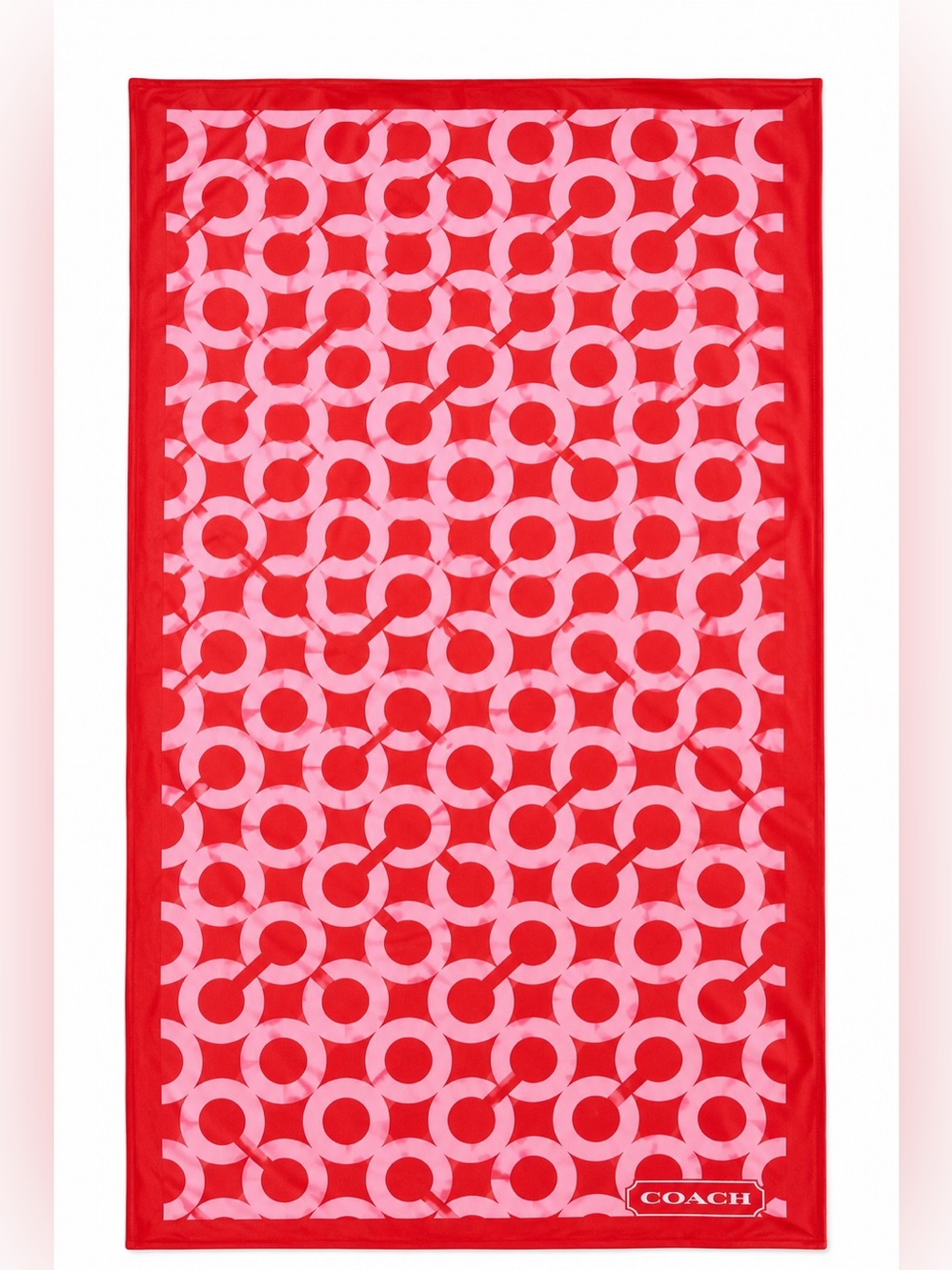 Coach Luxurious Y2K Beach towel Bright Orange and Light Pink